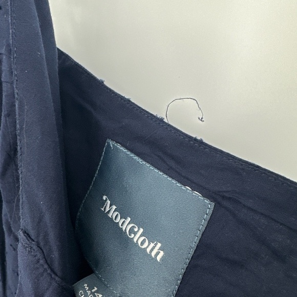 Modcloth Navy Blue Swiss Dot Midi Dress NEW US Size 14 - Picture 5 of 8